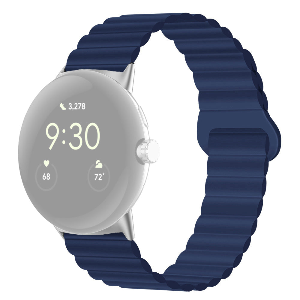 For Google Pixel Watch 2 Pixel Watch Dual-Color Silicone Replacement Strap 20mm Adjustable Magnetic Closure Watch Band For Google Pixel Watch 2 Pixel Watch Dual-Color Silicone Replacement Strap 20mm Adjustable Magnetic Closure Watch Band